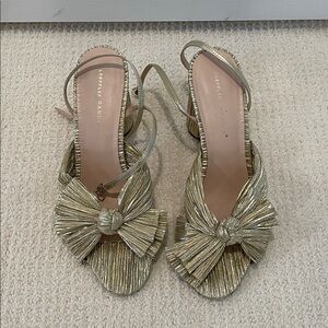 Loeffler Randall Metallic Gold Heeled Sandals